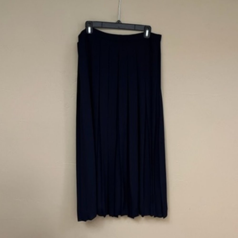 J.Crew | Wide-pleat midi skirt | Navy | Size 14 | NWT